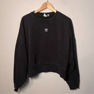 Adidas Originals Women's Medium Crewneck Black Pullover Sweatshirt - Loose Fit
